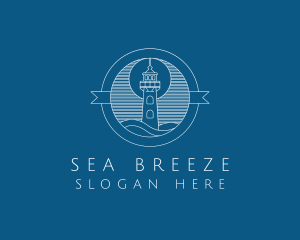 Sea Lighthouse Tower logo design