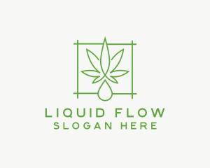 Cannabis Leaf Droplet logo design