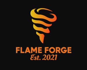 Gradient Tornado Flame  logo design