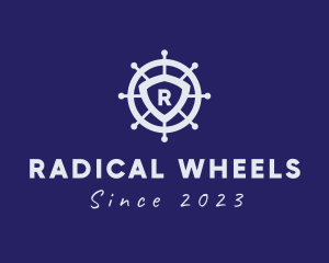 Sailor Wheel Ship logo design