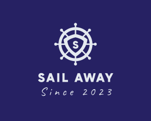 Sailor Wheel Ship logo design