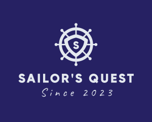 Sailor Wheel Ship logo design