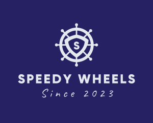 Sailor Wheel Ship logo design