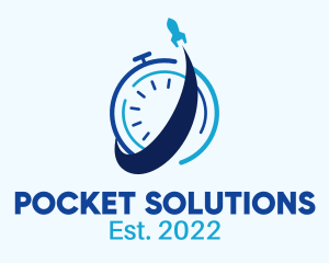 Rocket Ship Timer logo design