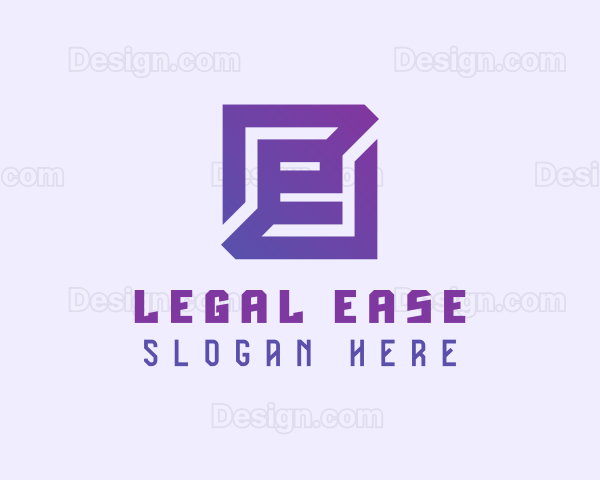 Purple Gaming Letter E Logo