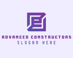 Purple Gaming Letter E logo design