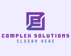 Purple Gaming Letter E logo design