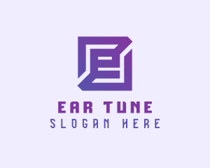 Purple Gaming Letter E logo design