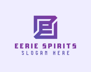 Purple Gaming Letter E logo design