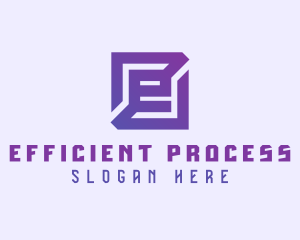 Purple Gaming Letter E logo design