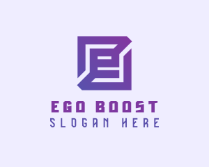 Purple Gaming Letter E logo design