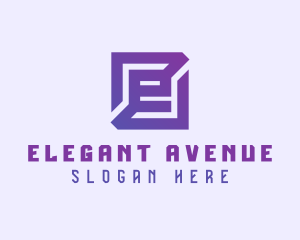 Purple Gaming Letter E logo design