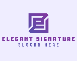 Purple Gaming Letter E logo design