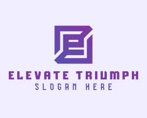 Purple Gaming Letter E logo design