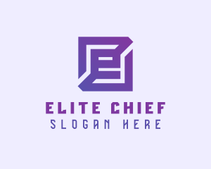 Purple Gaming Letter E logo design