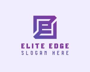 Purple Gaming Letter E logo design