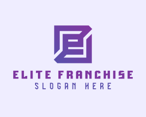 Purple Gaming Letter E logo design