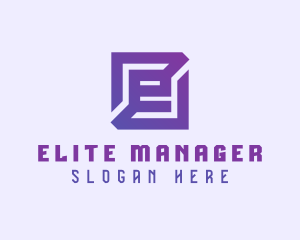 Purple Gaming Letter E logo design