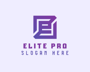 Purple Gaming Letter E logo design