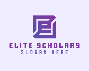 Purple Gaming Letter E logo design