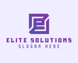 Purple Gaming Letter E logo design