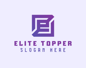 Purple Gaming Letter E logo design