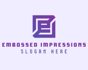 Purple Gaming Letter E logo design