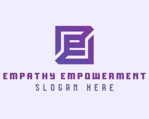 Purple Gaming Letter E logo design