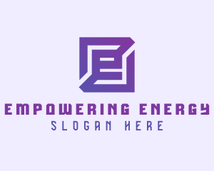 Purple Gaming Letter E logo design