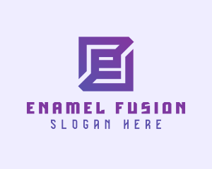 Purple Gaming Letter E logo design