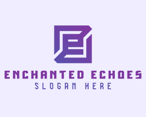 Purple Gaming Letter E logo design