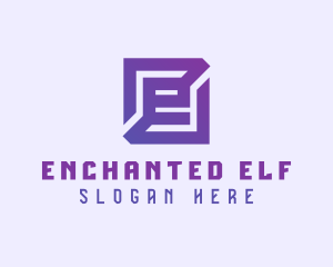 Purple Gaming Letter E logo design