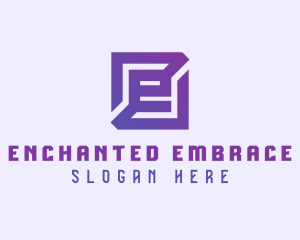 Purple Gaming Letter E logo design