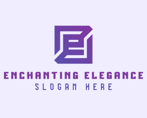 Purple Gaming Letter E logo design