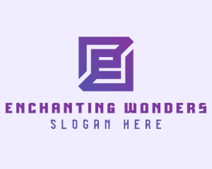 Purple Gaming Letter E logo design