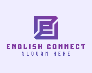 Purple Gaming Letter E logo design