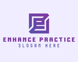 Purple Gaming Letter E logo design