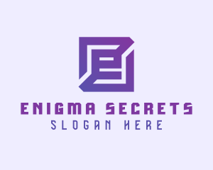 Purple Gaming Letter E logo design