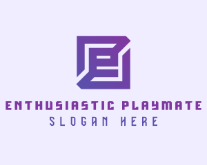 Purple Gaming Letter E logo design