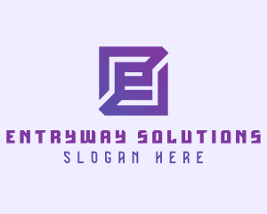 Purple Gaming Letter E logo design