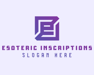 Purple Gaming Letter E logo design