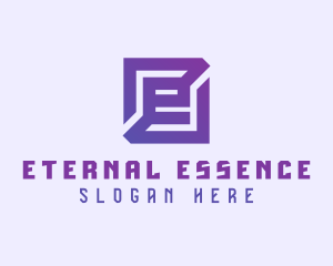 Purple Gaming Letter E logo design