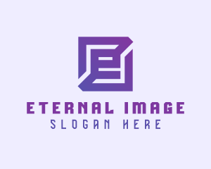 Purple Gaming Letter E logo design