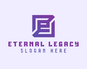 Purple Gaming Letter E logo design