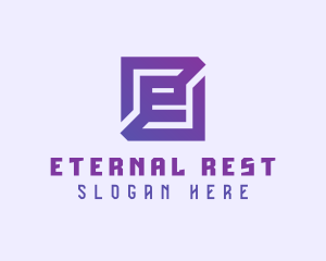 Purple Gaming Letter E logo design