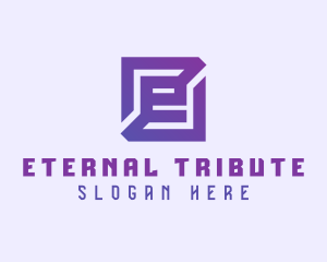 Purple Gaming Letter E logo design