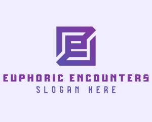 Purple Gaming Letter E logo design