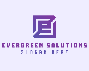 Purple Gaming Letter E logo design