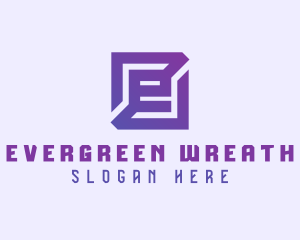 Purple Gaming Letter E logo design