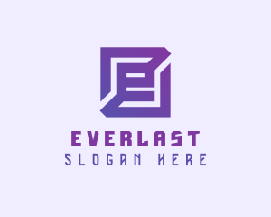 Purple Gaming Letter E logo design